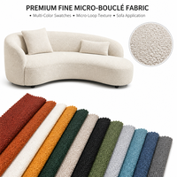 Tissu d'ameublement bouclé micro-bouclé fin 100 % polyester, tissu bouclé tricoté texturé lisse pour canapé modulaire et chaise de salle à manger