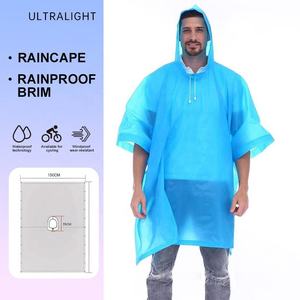 Imperméable réfléchissant réutilisable coupe-vent et imperméable en EVA à capuche pour taille <span class=keywords><strong>XL</strong></span> – Idéal pour les sports de plein air : randonnée, cyclisme - Product Image 1