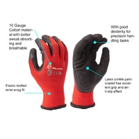 Gants de travail en coton tricoté enduit de latex à effet gaufré, respirants, antidérapants, Snell 10G, pour la récolte agricole