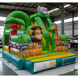 Lion Outdoor Party Jumpers Trampoline Hupfburg Château plein d'entrain pour enfants et toboggan Animaux Château gonflable dans la <span class=keywords><strong>jungle</strong></span> - Product Image 5