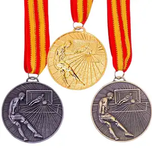 Medalha Esportiva Personalizada Fabrical 3D Finalizador Badminton Ciclismo Medalha Latão Ouro Prata Ginástica Natação Medalha com Fita