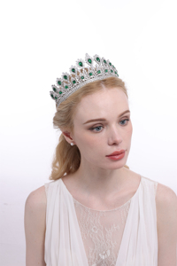 Diademi di <span class=keywords><strong>Zirconia</strong></span> e diademi e corone per matrimoni da spettacolo rotondi completi per regine - Product Image 5