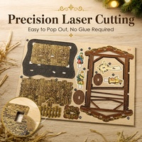 Puzzle en bois 3D, scène de la Nativité, berceau du Christ, kit d'artisanat, panneau MDF, décoration de Noël, cadeau