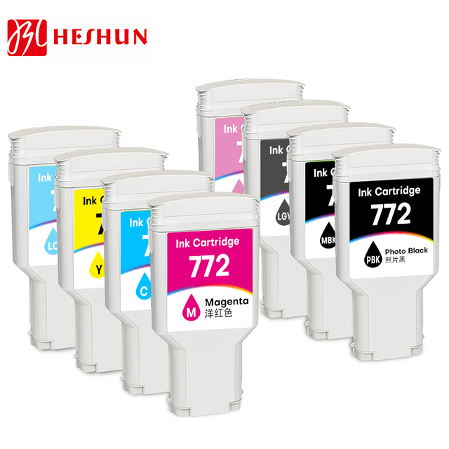 HESHUN HP772 Compatible Remanufactured Pigment Ink Cartridge 300ML for HP DesignJet Z5200 Z5400A Printers