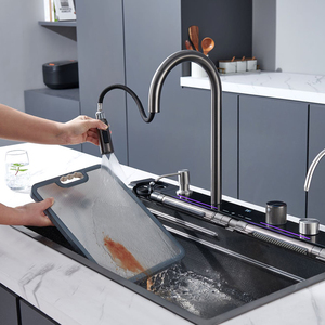 Sanitari a parete a doppio manico lavello <span class=keywords><strong>cucina</strong></span> miscelatore <span class=keywords><strong>rubinetti</strong></span> e <span class=keywords><strong>rubinetti</strong></span> acqua flessibile - Product Image 6