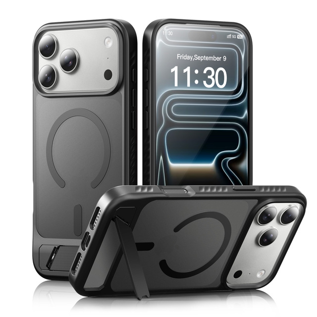 Trending Magnetic Phone Case for iPhone 17 Pro Max with Kickstand Shockproof Slim Matte Mobile Phone Cover Accessories Wholesale