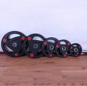 Discos de Pesas y Discos Bumper para Entrenamiento de Fuerza y Uso en Gimnasios Domésticos, <span class=keywords><strong>con</strong></span> Hierro Fundido Recubierto de Goma Resistente - Product Image 3
