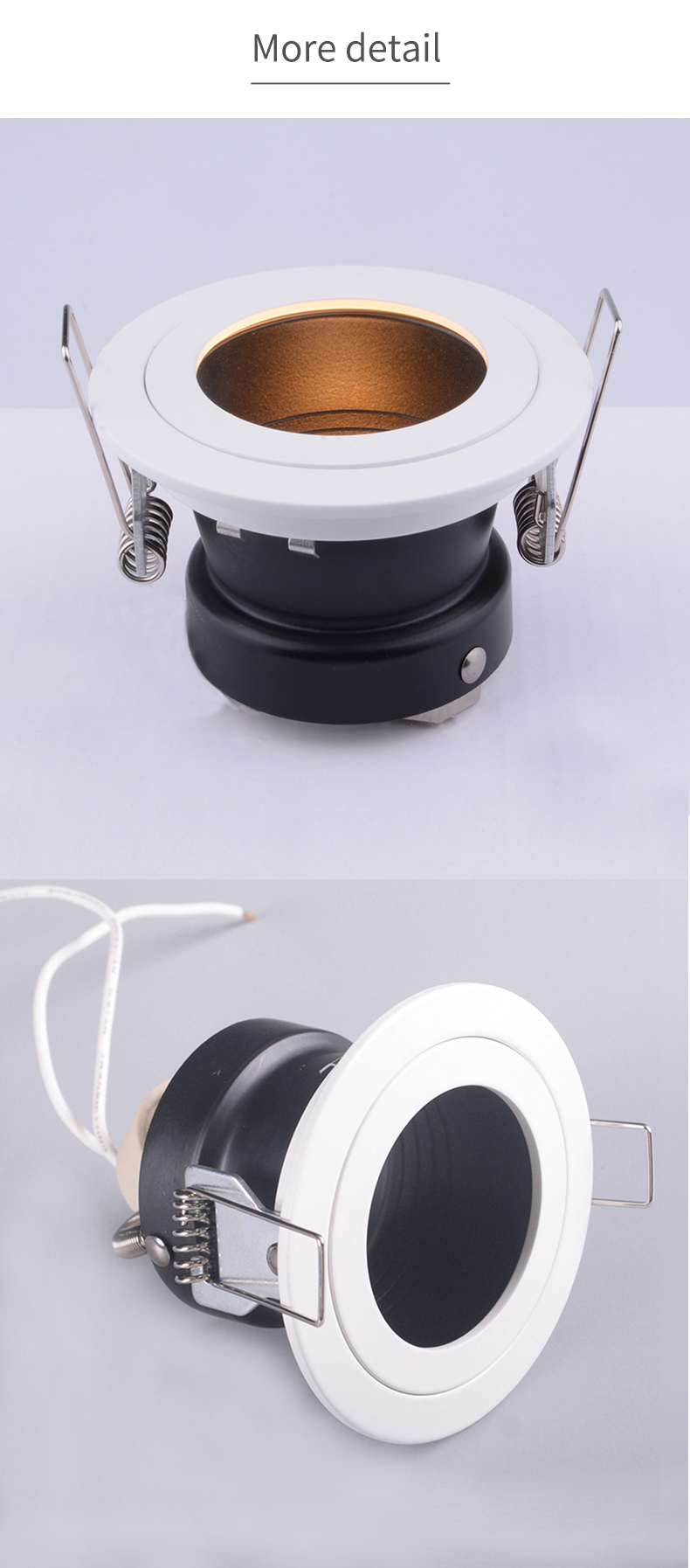 Round Anti Glare Downlights Mr16 Housing Pure Aluminium 50000 Life Span