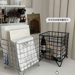 Cesta de Almacenamiento de Hierro Rectangular de Gran Capacidad, Organizador de Escritorio de Oficina Tipo Soporte para Cosméticos y Mascarillas Faciales - Product Image 5