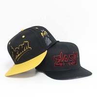 Casquette Snapback Sportive Bicolore Personnalisée avec Logo Brodé 3D et Impression Numérique, Classique Noire pour Hommes, Style Hip Hop, 6 Panneaux