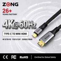 Cable USB C a Mini HDMI 4K60Hz, Cable Adaptador Tipo-C a Mini HDMI, Cable Trenzado con Carcasa de Aluminio para Cámara, Tablet, Monitor
