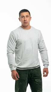 Camiseta de Manga Larga para Hombre, Algodón Grueso, Hilo Peinado 30/2, Color Sólido, Casual, Transpirable, Cálida, Suave, Estilo Urbano, Suministro de Fábrica - Product Image 4