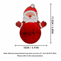 ChengNuoYiBai CNYB30 3D Handgefertigte Weihnachtskugel-Girlande mit Weihnachtsmann und Schneemann, Papierbanner, Feiertagsdekoration für Kamin und Fenster
