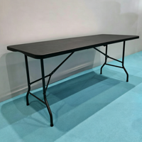 Tables de banquet rondes pliantes en plastique blanc avec structure en fer HDPE de 6, 5 et 4 pieds pour événements, fêtes, mariages, extérieur, hôtels, salles à manger et écoles