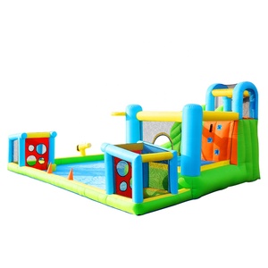 Glissière gonflable professionnelle personnalisée OEM à vendre, château de saut de <span class=keywords><strong>garde</strong></span>-<span class=keywords><strong>corps</strong></span> gonflable avec grande piscine, fête de terrain de football - Product Image 4