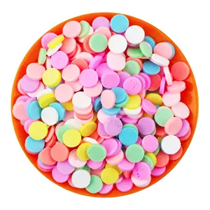 1KG/BAG 5MM NOT EDIBLE Fuax Sprinkle Polymer Clay Chip Round Confetti Circles Dot Polymer Clay Sprinkles for Slime Craft Supply