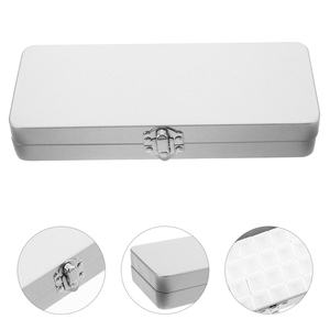 Caja de Almacenamiento Rectangular Premium de Metal con Tapa Abatible para Acuarelas - Product Image 6