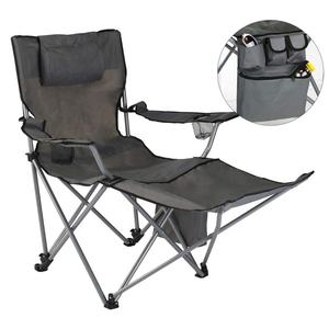 Chaise de <span class=keywords><strong>camping</strong></span> portable de luxe avec refroidisseur intégré, <span class=keywords><strong>fauteuil</strong></span> pliable en tissu avec repose-pieds - Product Image 2