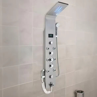 Panneau de douche mural multifonctionnel en acier inoxydable avec éclairage LED hydroélectrique et affichage numérique