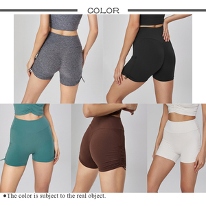 Mujer verano suave cómoda ropa deportiva cordón lateral levantamiento de glúteos Pantalones deportivos gimnasio correr entrenamiento Yoga pantalones cortos ajustados - Product Image 3