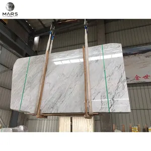 Snow White Marble Stone Natural Statuario White Italian Marble Slab For Wall And Flooring