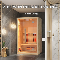 Cabine de sauna personnelle moderne à spectre complet pour 2 personnes Lampe de thérapie infrarouge Panneau de commande de chauffage électrique pour usage intérieur et extérieur