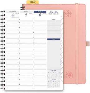 2024 2025 Agenda Custom A5 Hardcover Leather Thread Sewing Weekly Planner Gift - Product Image 1