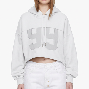Sudadera con Capucha Extra Grande para Mujer, Estampado de Letras 99 en la Parte Delantera, Sudadera de Jersey de Algodón y Fibra de Bambú, Talla Personalizada, Manga Larga - Product Image 1