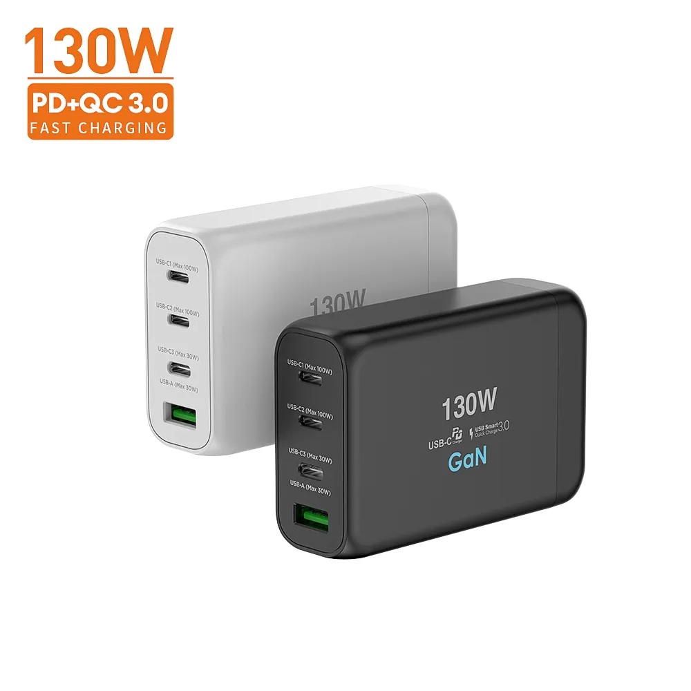 Vina Mais Recente Carregador Rápido 65W 100W 130W Pd Várias Portas Adaptador De Carregador De Parede Us/Eu Pps Pd3.0 Com Etl/Fcc/Cb/Pse Certificado