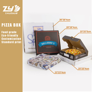 Bán buôn đưa ra bánh pizza hộp carton sóng Hội Đồng Quản trị tùy chỉnh in ấn 8 10 12 14 16 inch Trắng vuông pizzakarton với logo - Product Image 3