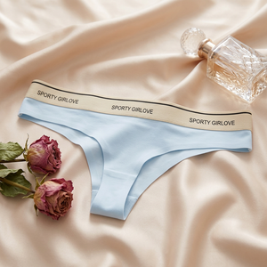 Women's Ice Silk <b>Seamless</b> <b>Thong</b> Panties Solid Ultra-thin Low-Rise T-back <b>Thong</b> Quick Dry Comfortable Yoga Underwear OEM ODM - Product Image 4