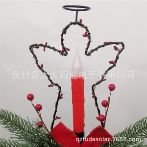 Lumière solaire en fil de fer en forme d'ange, bougie LED, décoration de jardin de Noël, imperméable, extérieur - Product Image 3