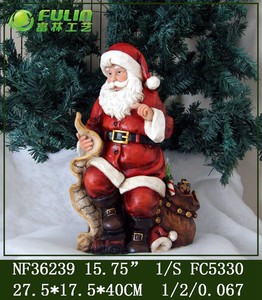 Statua di <span class=keywords><strong>Babbo</strong></span> <span class=keywords><strong>Natale</strong></span> in Resina Alta 15,75' con Sacco Regalo per Decorazioni Natalizie e Arredamento Casa - Product Image 4