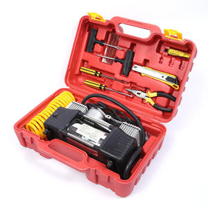 سيارة محمولة 12 فولت عالية الطاقة مزدوجة الأسطوانة سريعة النفخ ، وظيفة مراقبة ضغط الإطارات المعدنية المتينة - Product Image 2