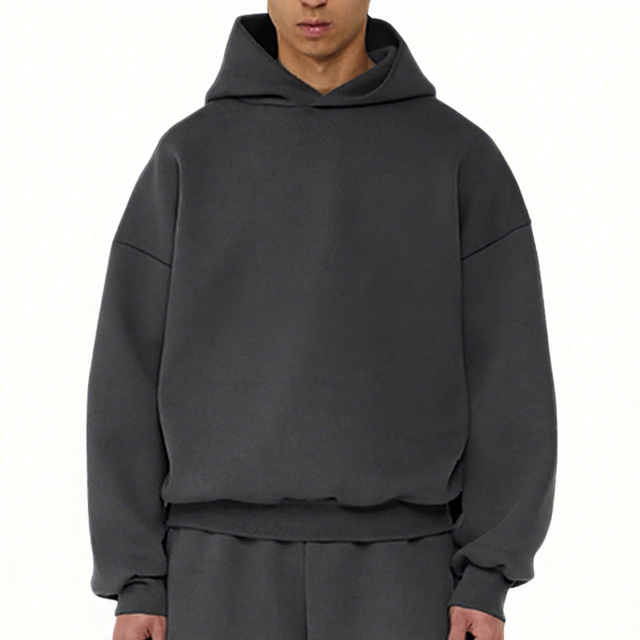 Blank 400/500 Gsm Heavyweight Drop Shoulder Cropped Pullover Hoodie Manufacturers 100% Cotton Solid Oversized Boxy Streetwear