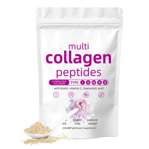 Polvo de péptidos de colágeno múltiple con biotina, vitamina C y ácido hialurónico, ingredientes naturales de calidad superior OEM ODM - Product Image 1