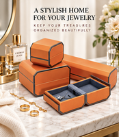 Boîte de rangement pour bijoux en daim PU de luxe avec logo personnalisé, multicolores, octogonale, porte-bijoux, fermeture à pression, cadeau de mariage ou de la Saint-Valentin