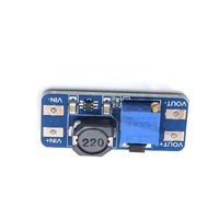 Modul Step-Up DC-DC MT3608 2A 2-24V ke 5/9/12-28V Papan Booster yang Dapat Disesuaikan Papan Biru