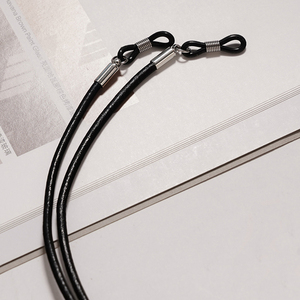 Lanières unisexes en cuir de vachette véritable, noir et marron, <span class=keywords><strong>cordon</strong></span> de protection pour <span class=keywords><strong>lunettes</strong></span> - Product Image 2