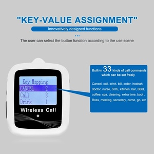 CATEL Pager sans fil appel Beeper étanche montre récepteur blanc noir pour infirmière café Restaurant Table réservé serveur appel - Product Image 3