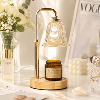 Chauffe-bougie élégant et sûr en métal, avec minuterie, réglage de la hauteur, éclairage électrique créatif et dimmable, et fonction de chauffage parfumé.