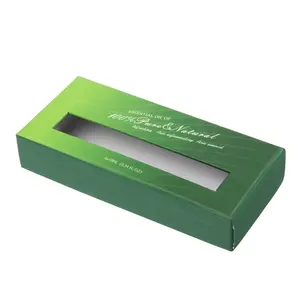 Экологичные бумажные коробки для бутылок эфирного масла зеленого цвета 6*10 мл с крышкой окна