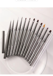Ensemble de pinceaux à ongles avec manche métallique, stylos de dessin et de peinture en forme de pétale pour la manucure au gel UV, utilisation en salon - Product Image 4