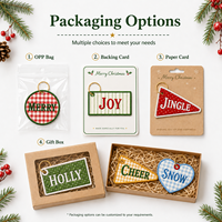 Breloques personnalisées pour sacs fourre-tout de Noël, porte-clés brodés de fêtes, décorations personnalisées pour sapins de Noël, étiquettes en tissu, vente en gros