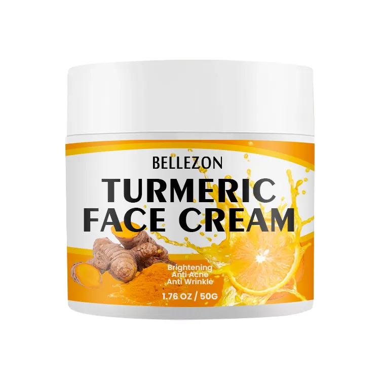 Bellezon Turmeric Facial Cream Wholesale Vitamin C Turmeric Acne Treatment Skin Whitening Moisturizing Face Cream