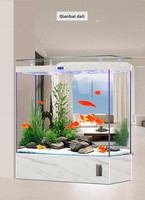 Aquarium intelligent et moderne de 600 L avec filtre de fond, verre ultra-clair, eau douce/eau salée, salon, personnalisable