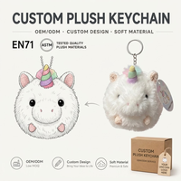 Porte-clés en peluche personnalisés OEM, mini licorne, pendentif et porte-clés pour sac à dos, articles promotionnels et mascotte en peluche, porte-clés publicitaire