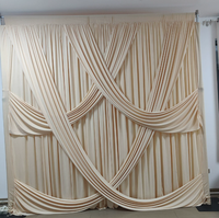 Rideau en Soie de Lait Double Couche sur Mesure Blanc Drapé pour Scènes de Mariage et d'Événements