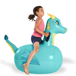 Videur <span class=keywords><strong>dragon</strong></span> gonflable en PVC épais avec poignées latérales ergonomiques Jouets de cavalier en vinyle robuste pour enfants de 5 ans et plus - Product Image 1