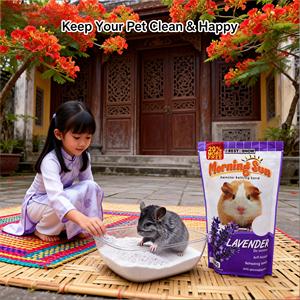 ทรายอาบน้ำแฮมสเตอร์ธรรมชาติ 100% จากโรงงาน Dongnai PETS ผสมกลิ่นลาเวนเดอร์ ทำจากโดโลไมต์ น้ำหนัก 1 กก. เป็นมิตรต่อสิ่งแวดล้อม - Product Image 1